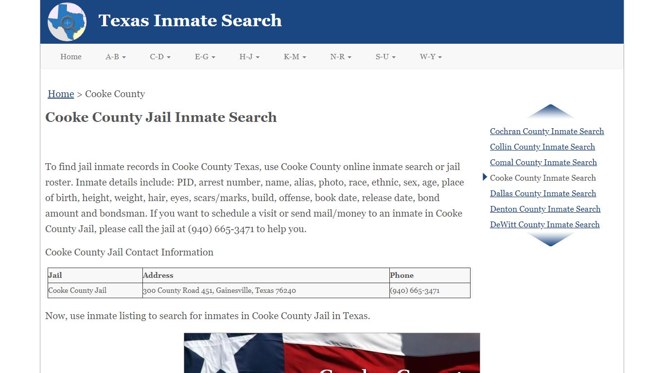 Cooke County Jail Inmate Search